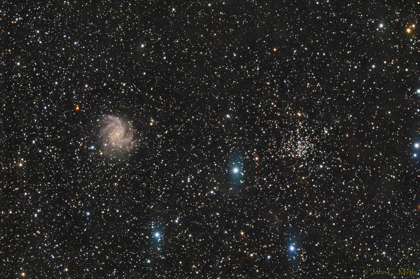 Galaxy NGC6946 and Open Cluster NGC6939