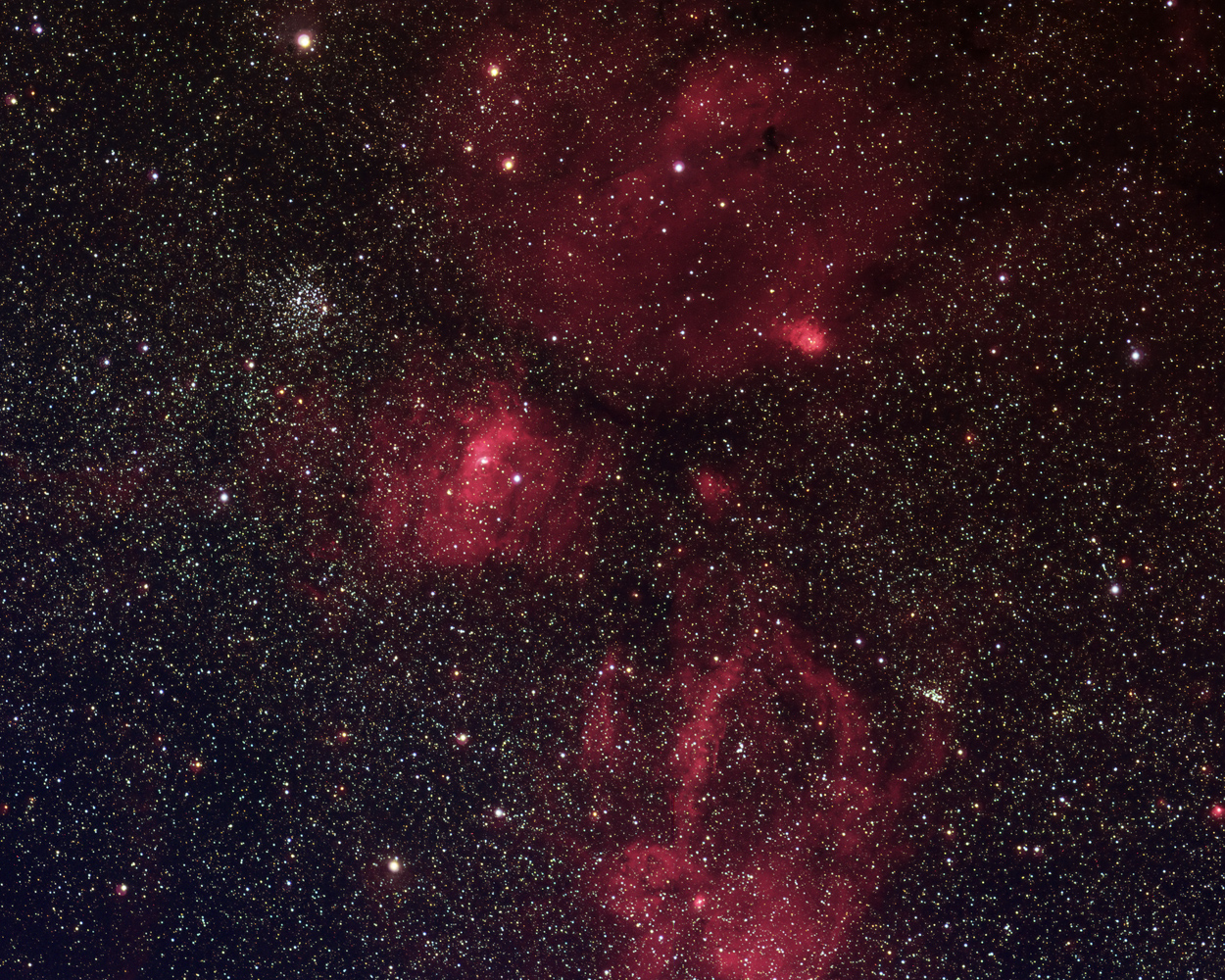M52, The Bubble, Sh2-161, Sh2-157